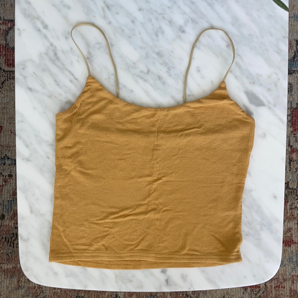 ribbed yellow stretchy tank top-so cute for summer!